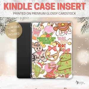 Christmas Kindle Insert | Holiday Kindle Insert | Kindle Accessory| Kindle Paperwhite | Kindle Clear Case | Kindle Basic Kindle Case Insert