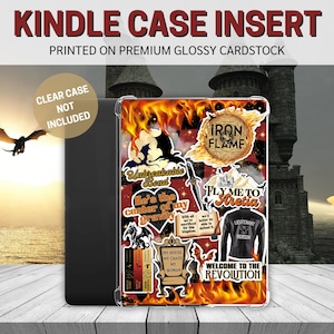 Iron Flame Kindle Case Insert | Kobo | Boox Go Color 7 | Fourth Wing Stickers | Kindle Stickers | Kindle Accessory | Kindle Case Insert