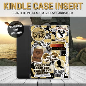 Fourth Wing Kindle Case Insert | Kobo | Boox Go Color 7 | Fourth Wing Stickers | Kindle Stickers | Kindle Accessory | eReader Clear Case