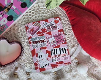Valentine's Day Kindle Insert | Bookish Checkered Design