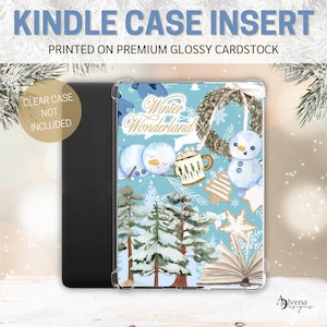 Christmas Kindle Case Insert | Holiday Kindle Case Insert | Snowman Kindle Case | Kindle Paperwhite | Kindle Clear Case Insert