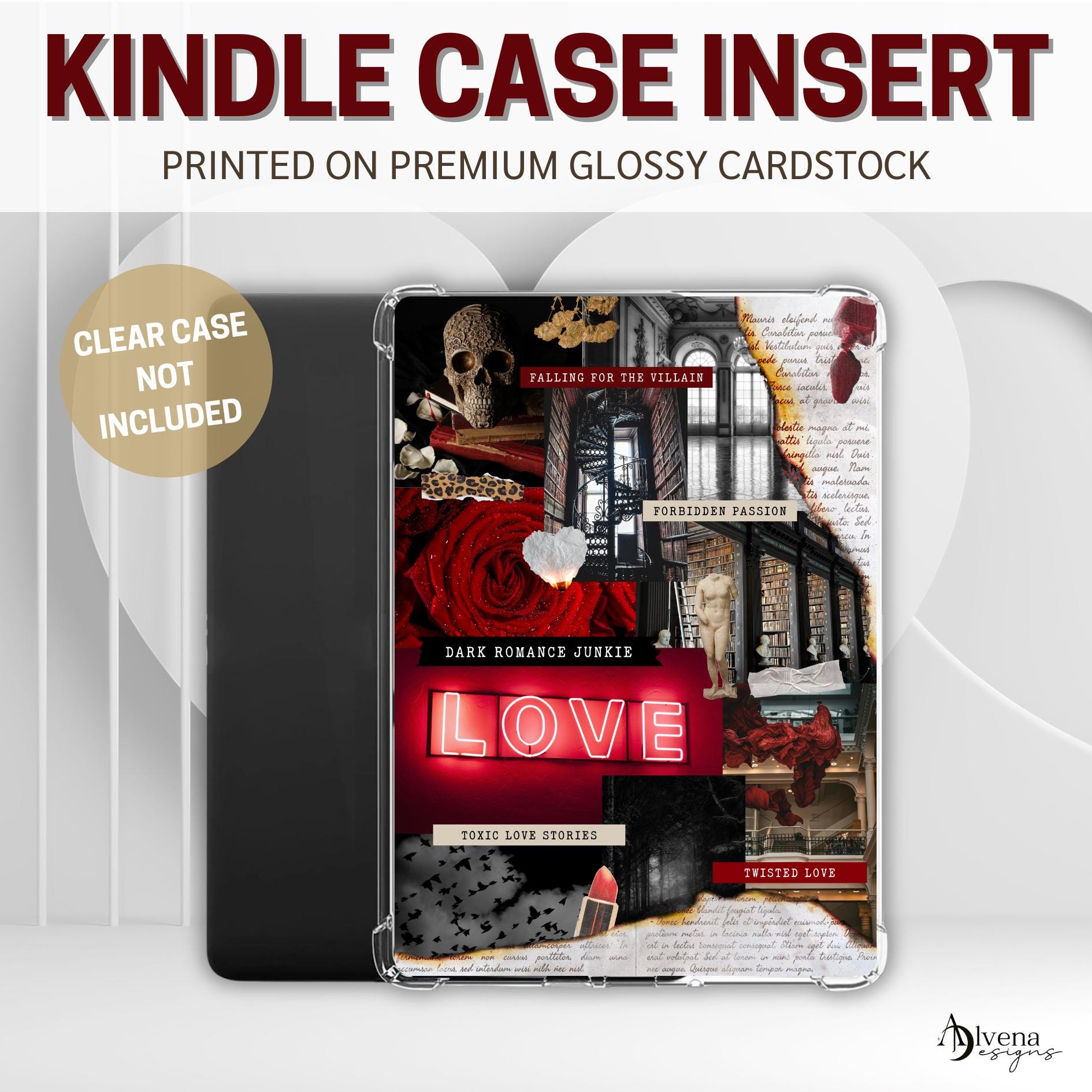 Dark Romance Kindle Case Insert | Kindle Stickers | Kindle Accessory ...