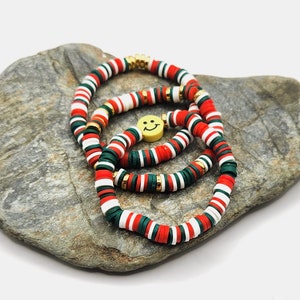 Weihnachtsarmband | Heishi Perlenarmband | Perlen Armband | Christmas Clay Perlenarmband