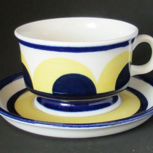 PAJU Arábia da Finlândia, xícara e pires Espresso/Mocca pintados à mão, extremamente raros.