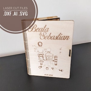 Hochzeit Souvenir - Laser cut Dateien dxf svg ai - 3mm Sperrholz