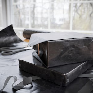 Black Damask Wrapping Paper, Elegant Gothic Gift Wrap image 10