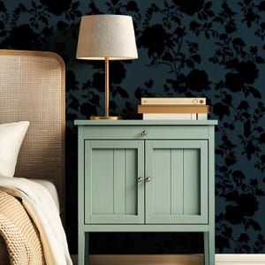 Moody Gothic Floral Wallpaper: Dark Botanical Peel and Stick Wall Mural