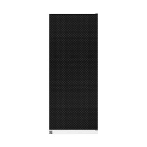 May include: Black textured fabric with a repeating pattern of small circles.
