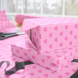 Pink Heart Wrapping Paper: Valentine&#39;s Day, Baby Shower, Wedding