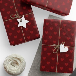 Red Heart Wrapping Paper: Romantic Valentine's Gift Wrap image 2