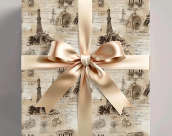 Vintage inpakpapier Parijs: Eiffeltoren, cadeaupapier voor een kort moment in Frankrijk