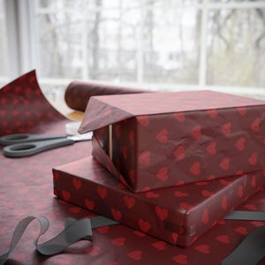 Red Heart Wrapping Paper: Romantic Valentine's Gift Wrap image 12