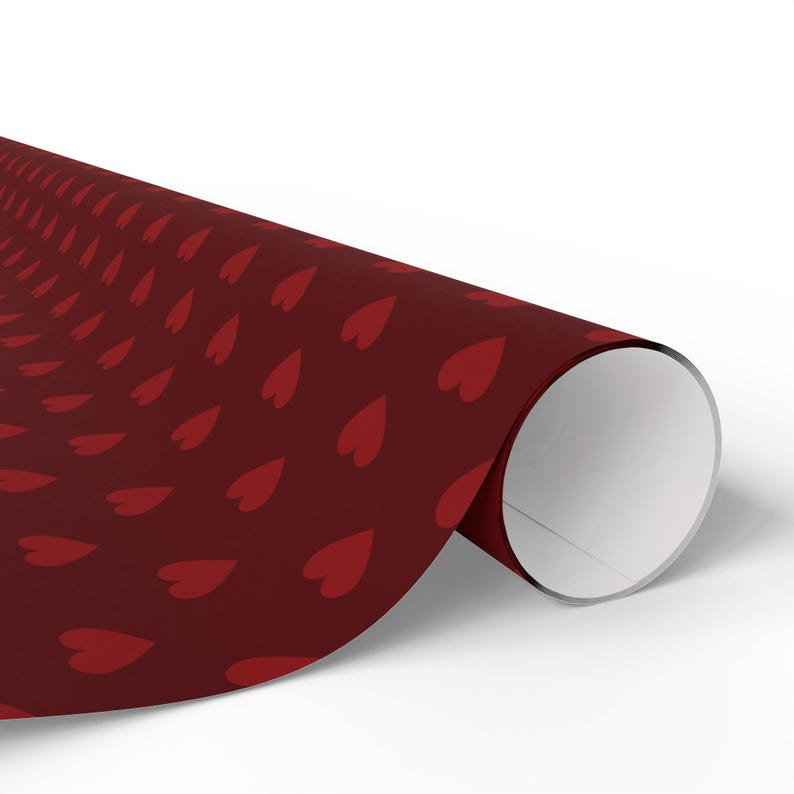 Red Heart Wrapping Paper: Romantic Valentine's Gift Wrap image 8