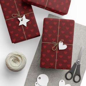 Red Heart Wrapping Paper: Romantic Valentine's Gift Wrap image 9