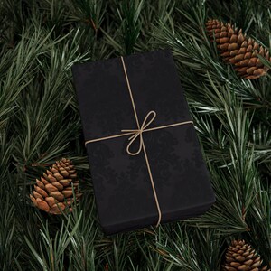 Black Damask Wrapping Paper, Elegant Gothic Gift Wrap image 13