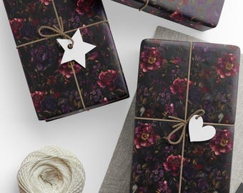 Moody Floral Wrapping Paper: Dark Romantic Gothic Roses