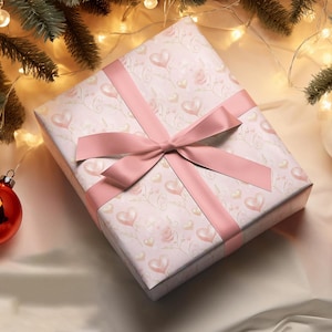 Valentines Day Wrapping Paper Rolls Pink Gift Wrap Romantic Baby Shower Gift Wrap Valentine Day Gift Wrap Unique Gift Whimsical Valentines