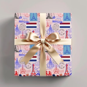 Carta da regalo da viaggio Parigi Londra Francobollo vintage Carta da regalo Torre Eiffel Francobollo francese Carta da regalo da viaggio Carta da regalo europea