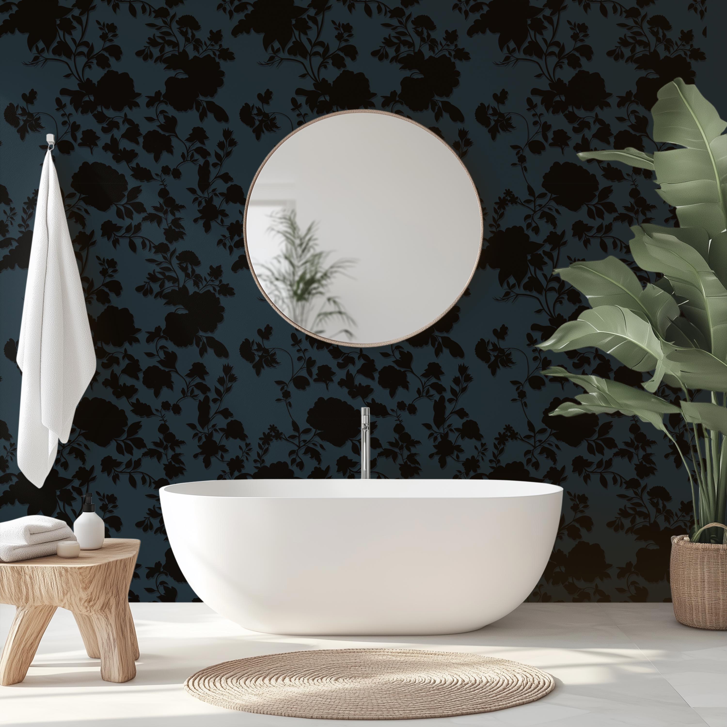 Moody Gothic Floral Wallpaper: Dark Botanical Peel and Stick Wall Mural ...
