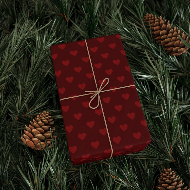 Red Heart Wrapping Paper: Romantic Valentine's Gift Wrap image 11