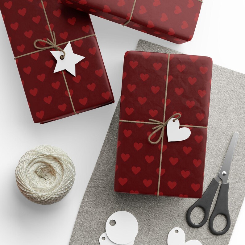 Red Heart Wrapping Paper: Romantic Valentine's Gift Wrap image 15