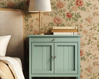 Vintage Floral Wallpaper: Hand-Painted Roses, Antique Botanical Design