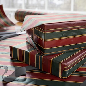 Christmas Wrapping Paper Elegant Striped Gift Wrap Paper Decorative Paper Holiday Gift Wrap Classic Wrapping Paper