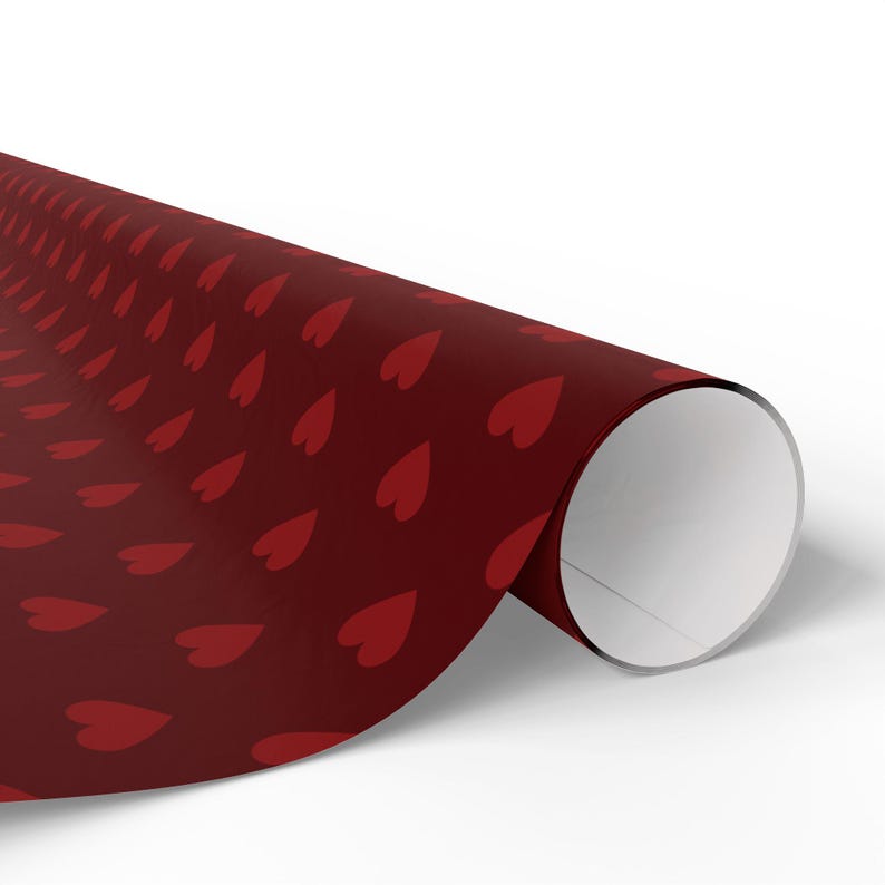 Red Heart Wrapping Paper: Romantic Valentine's Gift Wrap image 5