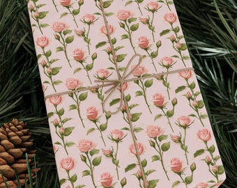 Elegant Rose Wrapping Paper, Vintage Floral Gift Wrap