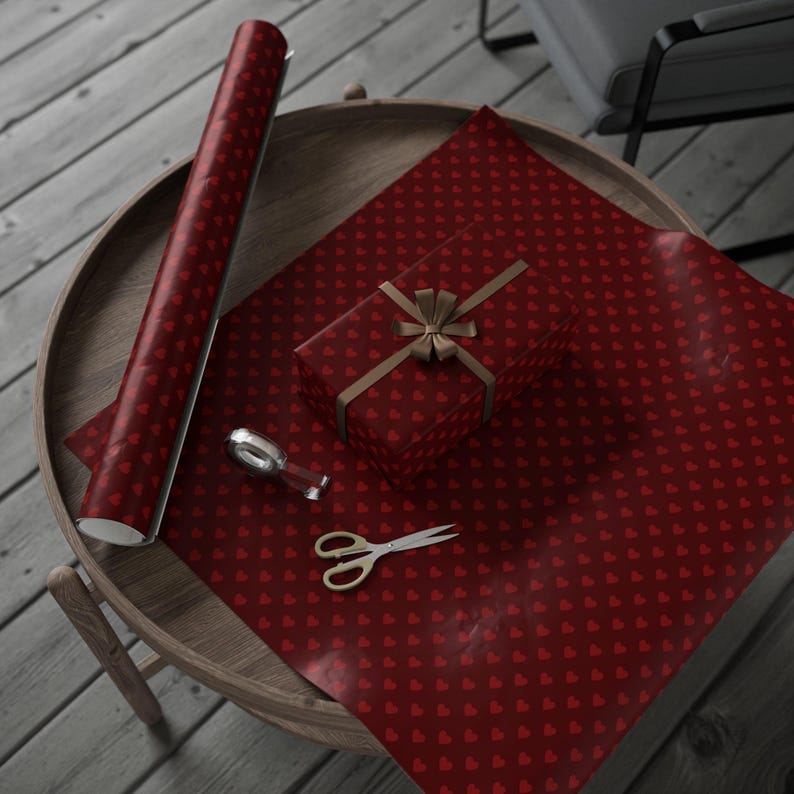 Red Heart Wrapping Paper: Romantic Valentine's Gift Wrap image 16