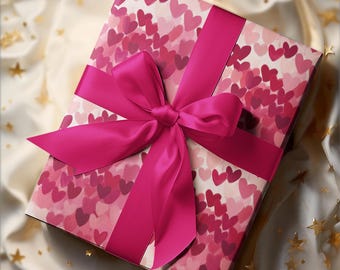 Carta da regalo a forma di cuore per San Valentino: motivo con pennellate rosa e rosse