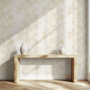 Vintage Rose Wallpaper: Cream Floral Peel and Stick Wall Mural