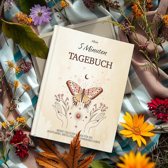 5 Minuten Achtsamkeitstagebuch PDF Deutsch | Dankbarkeitstagebuch & Reflexion für mehr Klarheit | Mindfulness Journal zum Ausdrucken