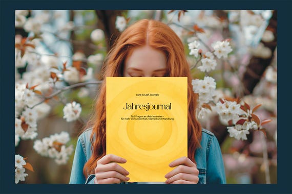 365 Journaling Fragen PDF zum Ausdrucken. Eine Frage pro Tag für ein Jahr Transformation. Geführtes Tagebuch für Achtsamkeit (Deutsch)