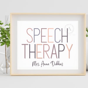 Personalized Speech Therapy Sign | Speech Therapy Print | Speech Language Pathologist Decor | Speech Therapy Decor | Speech Office Wall Art