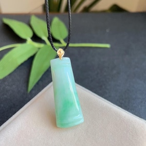 Icy Apple Green Jadeite Jade Pendant: 18K Gold, Natural Myanmar With Certificate