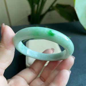 Myanmar Jadeite Bangle Size 55.7mm Apple Green Certified Grade A Jade  With Certificate Gift for Her