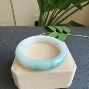 Burmese Jadeite Apple Green Bangle Size 55.1mm Natural A Jade Jewelry With Certificate Gift for Her