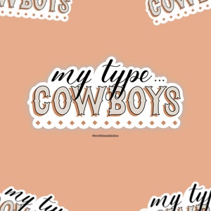 Autocollant cowboy en vinyle | Mon type | Esthétique cow-girl | Sticker livre | Sticker pour livre Kindle | Sticker | Journalisation | Album | Cadeaux livresques
