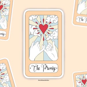 The Promise Vinyl Aufkleber | Buch-Tarot-Karte | Bücherwurm Geschenke | Paar Aufkleber | Kindle Buch Aufkleber | Laptop | Kleines Versprechen | Valentinstag Geschenk