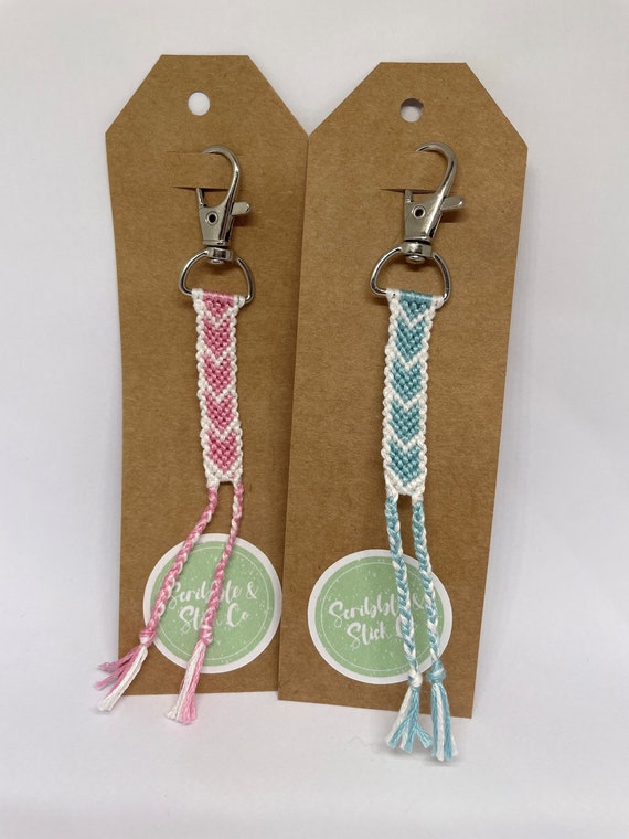 Thread Keyring Handmade Chevron Design Keychain Gift