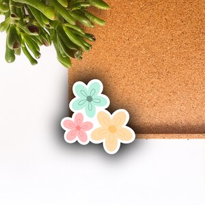 Blumen Trio Sticker | Die Cut | Vinyl Matt | Niedliche florale | Laptop Telefonbuch | Scrapbook | Bullet Journal