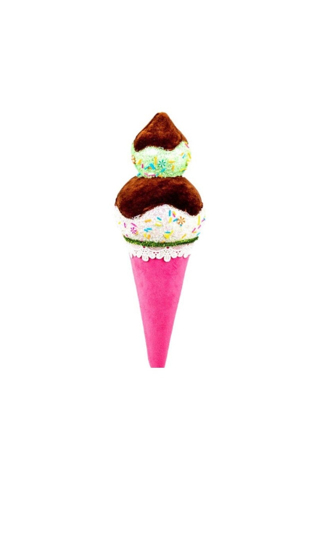 Pink Chocolate Ice Cream Cone Min Etsy