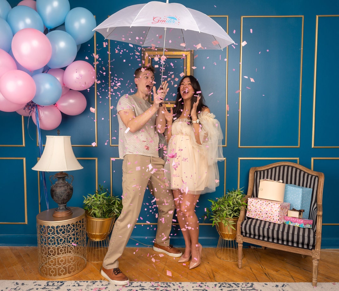 Confetti Umbrella Gender Reveal 