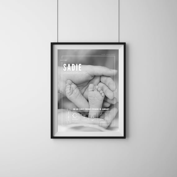Modern Newborn Birth Stats Print Birth Poster Birth Stats Etsy