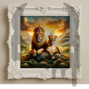 Lion and his lioness Print
