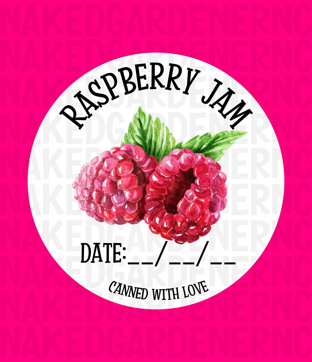 Jam Label Raspberry Jam Raspberry Jam Canning Labels for Regular Mouth Jar or Wide Mouth Jar ...