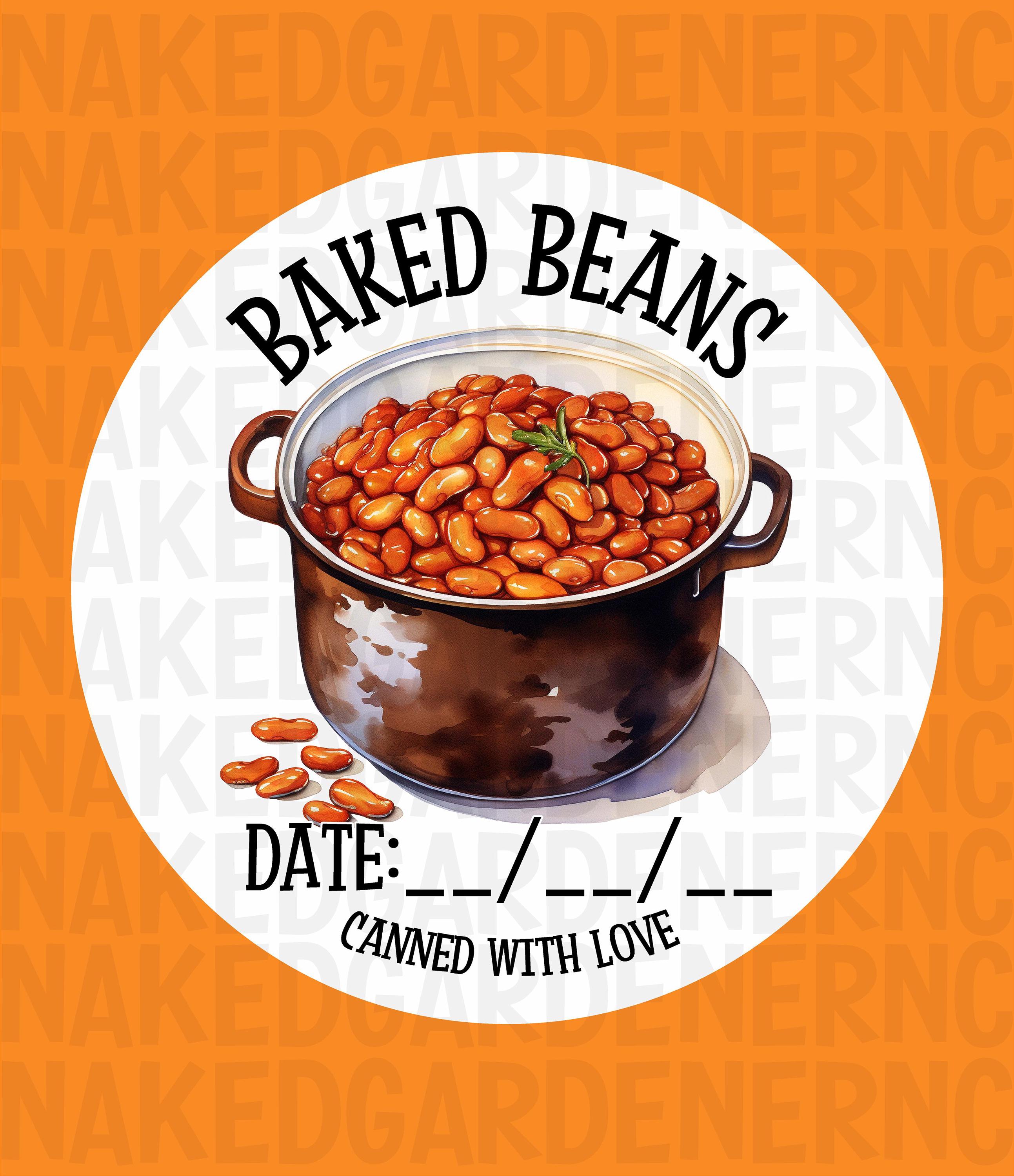 Baked Beans Canning Labels for Regular Mouth Jar or Wide Mouth Jar ...