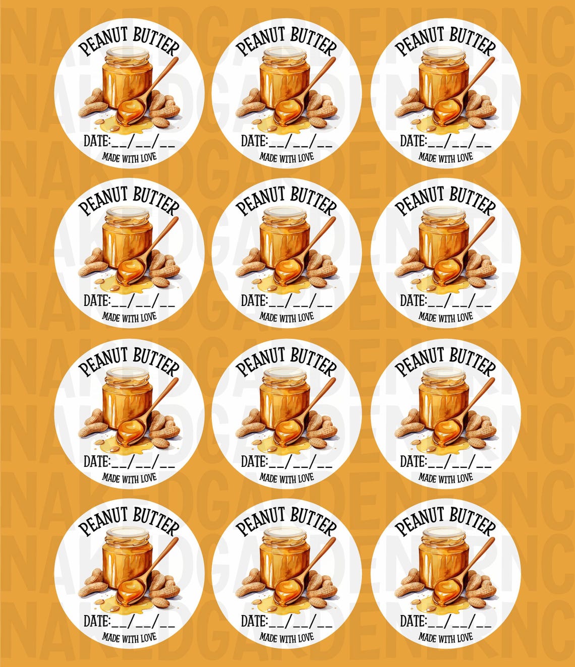 Peanut Butter Canning Labels for Regular Mouth Jar or Wide Mouth Jar ...