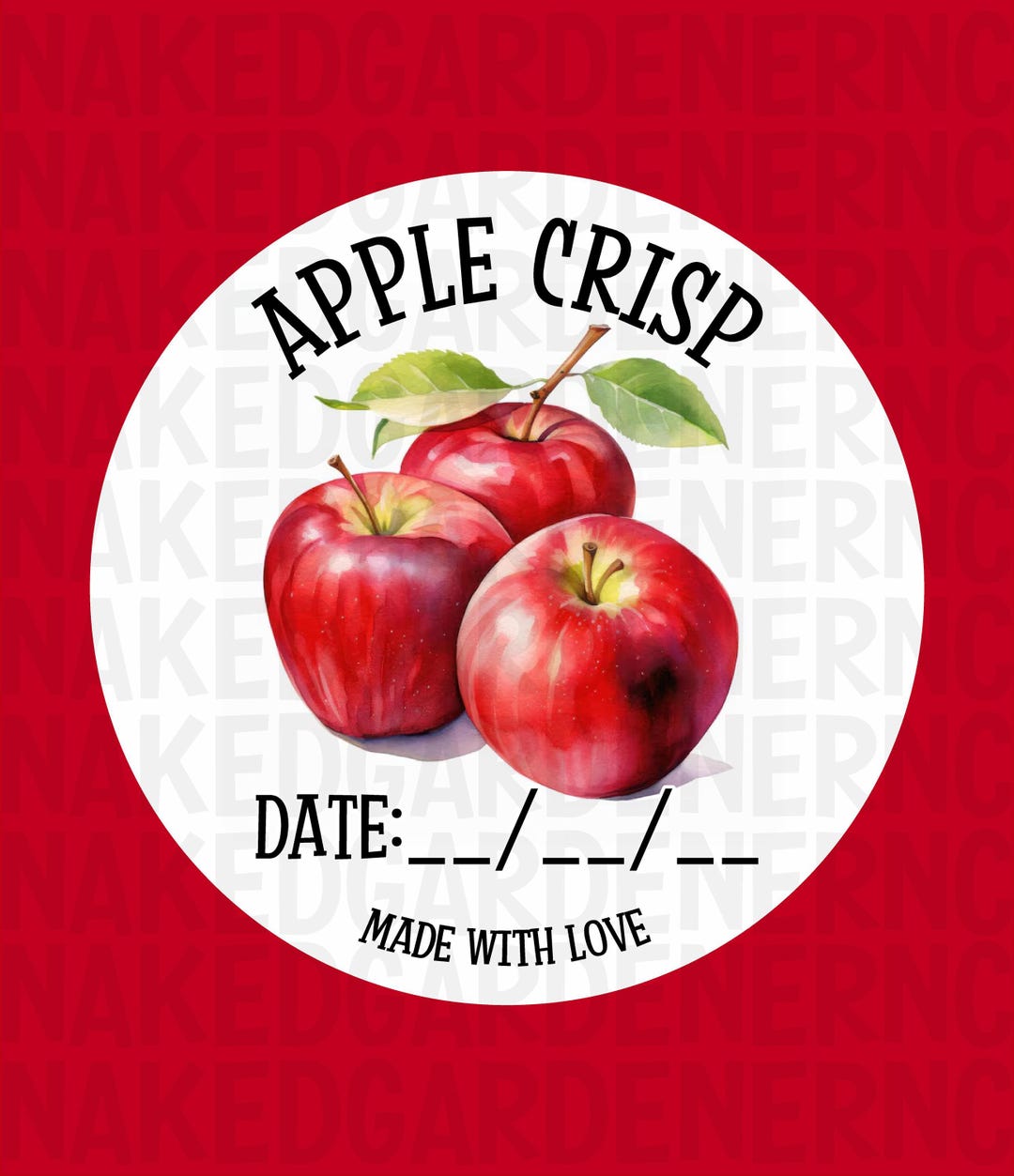 Apple Crisp Canning Labels for Regular Mouth Jar or Wide Mouth Jar ...